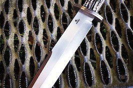 'Cowboy' Bowie in O1 steel with stainless fittings and jigged bone handle