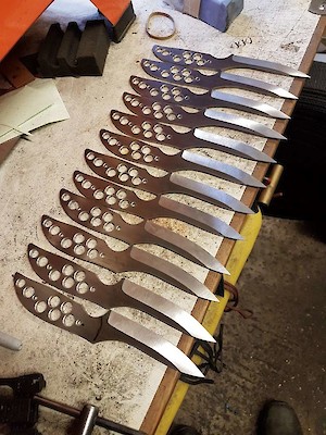 Capreolus deer stalking knives on the workbench