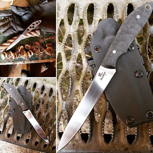 Niolox Pro Guide deer stalking knife in black G10