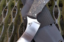 Modified Evo made from CPM S35VN, multi pinned with black canvas micarta